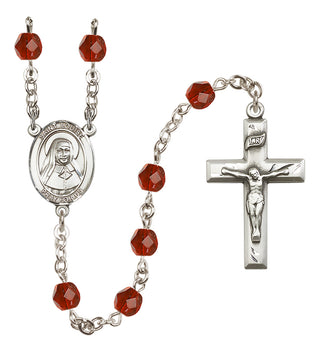 Silver-Plated 6mm Saint Louise de Marillac  Engraved Catholic Rosaries
