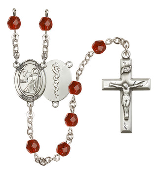 Silver-Plated 6mm Saint Luke the Apostle / Doctor Rosary