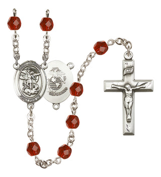 Silver-Plated 6mm Saint Michael / Marines Rosary