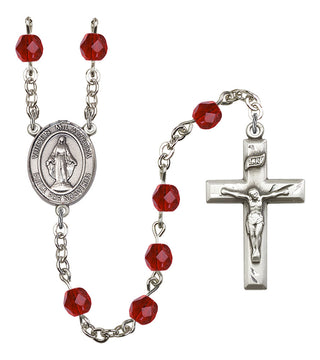 Virgen Milagrosa Rosary with Ruby Beads