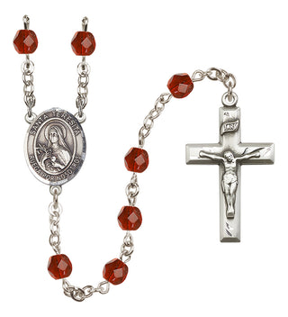 Silver-Plated 6mm Santa Teresita  Engraved Catholic Rosaries