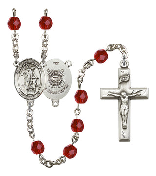 Guardian Angel and Coast Guard Rosary with Ruby Beads