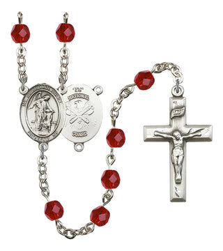 Guardian Angel and Nat'l Guard Rosary with Ruby Beads