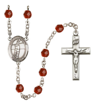 Silver-Plated 6mm Saint Christopher/Volleyball Rosary