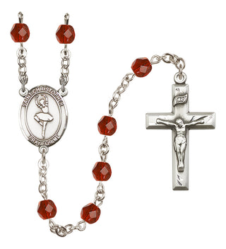 Silver-Plated 6mm Saint Christopher/Dance  Engraved Catholic Rosaries