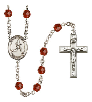 Silver-Plated 6mm Saint Sebastian/Track & Field Rosary