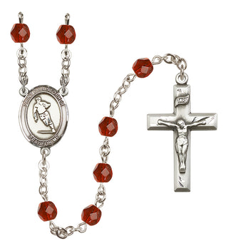 Silver-Plated 6mm Saint Christopher / Rugby Rosary