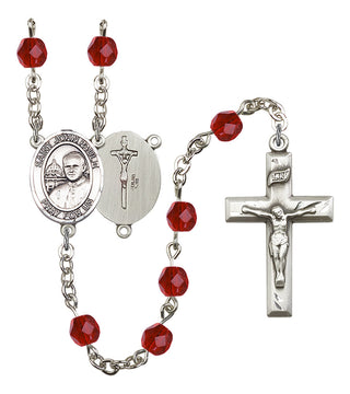 Saint John Paul II Rosary with Ruby Beads