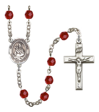 Virgen del Carmen Rosary with Ruby Beads