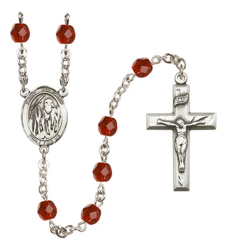 Silver Plated 6mm Fire Polished Saint Polycarp of Smyrna Rosary in Ruby
