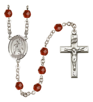 Silver-Plated 6mm Saint Drogo  Engraved Catholic Rosaries
