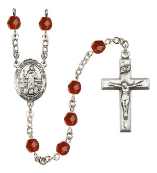 Silver-Plated 6mm Saint Bernadine of Sienna  Engraved Catholic Rosaries
