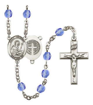 Saint Benedict Rosary with Sapphire Beads