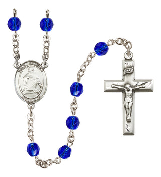 Silver-Plated 6mm Saint Charles Borromeo  Engraved Catholic Rosaries