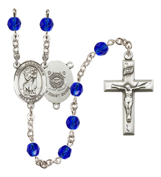 Silver-Plated 6mm Saint Christopher / Coast Guard Rosary