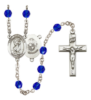 Silver-Plated 6mm Saint Christopher / Marines Rosary