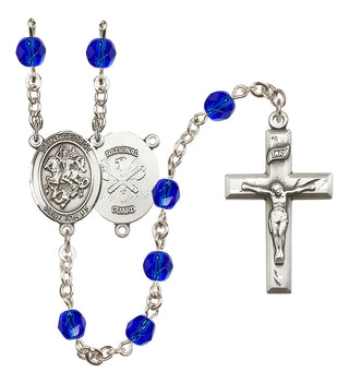 Silver-Plated 6mm Saint George / Nat'l Guard Rosary
