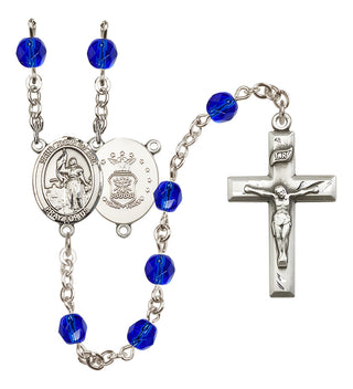Silver-Plated 6mm Saint Joan of Arc / Air Force Rosary