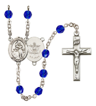Silver-Plated 6mm Saint Joan of Arc / Army Rosary