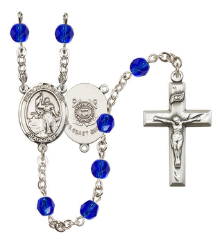 Silver-Plated 6mm Saint Joan of Arc /Coast Guard Rosary