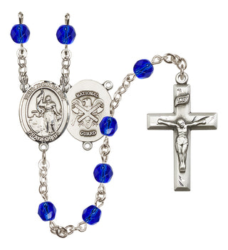 Silver-Plated 6mm Saint Joan of Arc / Nat'l Guard Rosary