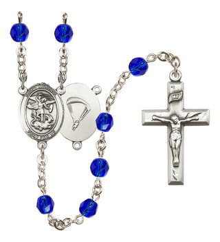 Silver-Plated 6mm Saint Michael / Paratrooper Rosary