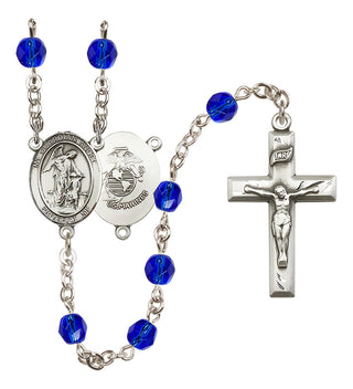 Silver-Plated 6mm Guardian Angel / Marine Corp Rosary