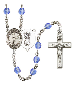 Saint Christopher and Tennis Rosary with Sapphire Beads