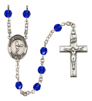 Silver-Plated 6mm Saint Christopher/Tennis Rosary