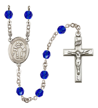 Silver-Plated 6mm Saint Sebastian/Wrestling Rosary