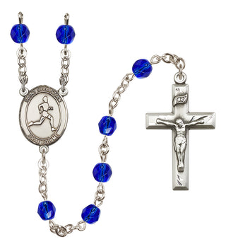 Silver-Plated 6mm Saint Sebastian/Track & Field Rosary