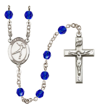 Silver-Plated 6mm Saint Sebastian/Figure Skating Rosary