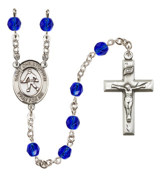 Silver-Plated 6mm Saint Christopher / Field Hockey Rosary