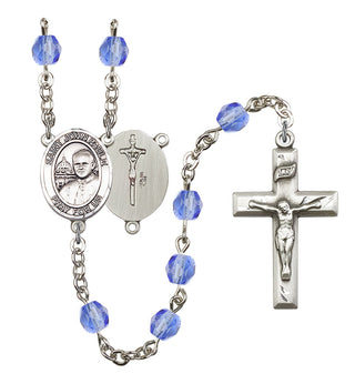 Saint John Paul II Rosary with Sapphire Beads