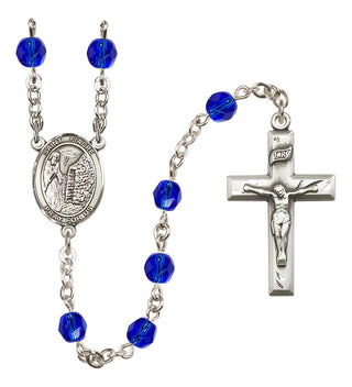 Silver-Plated 6mm Saint Fiacre  Engraved Catholic Rosaries
