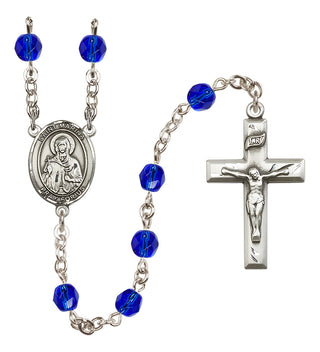 Silver-Plated 6mm Saint Marina  Engraved Catholic Rosaries