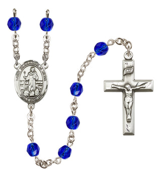 Silver-Plated 6mm Saint Bernadine of Sienna  Engraved Catholic Rosaries