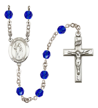 Silver-Plated 6mm Saint Columbkille  Engraved Catholic Rosaries
