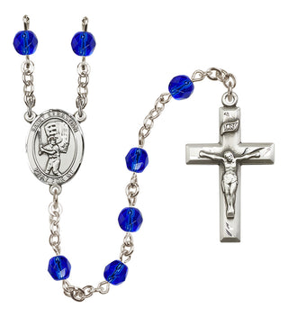 Silver-Plated 6mm Saint Sebastian / Baseball Rosary