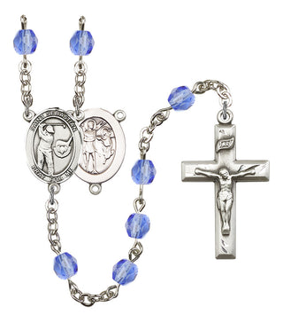 Saint Sebastian and Golf Rosary with Sapphire Beads