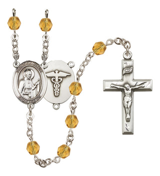 Silver-Plated 6mm Saint Camillus of Lellis / Nurse Rosary