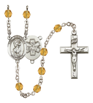 Silver-Plated 6mm Saint Christopher / EMT Rosary