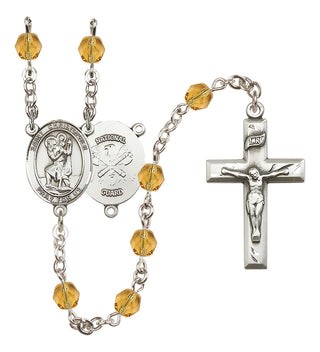 Silver-Plated 6mm Saint Christopher / Nat'l Guard Rosary