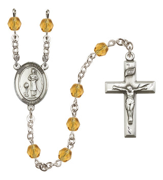 Silver-Plated 6mm Saint Genesius of Rome  Engraved Catholic Rosaries