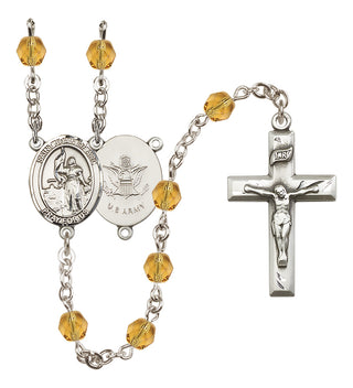 Silver-Plated 6mm Saint Joan of Arc / Army Rosary