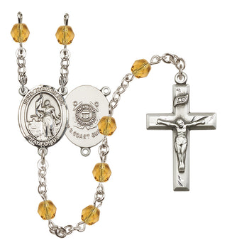 Silver-Plated 6mm Saint Joan of Arc /Coast Guard Rosary