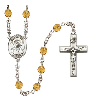 Silver-Plated 6mm Saint Louise de Marillac  Engraved Catholic Rosaries
