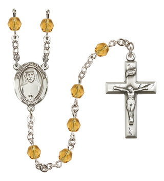 Silver-Plated 6mm Saint Maria Faustina  Engraved Catholic Rosaries