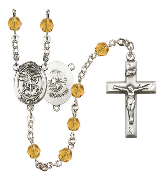 Silver-Plated 6mm Saint Michael / Marines Rosary
