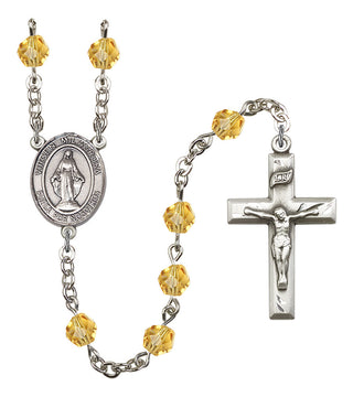 Virgen Milagrosa Rosary with Topaz Beads